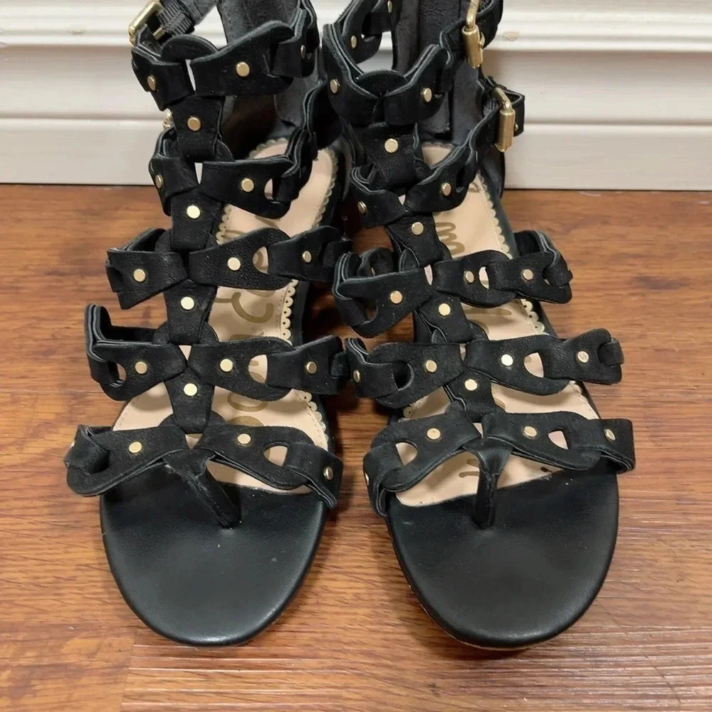 Sam Edelman Draper Cage Gladiator  Black Sandals - Picture 3 of 14